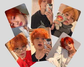 Stray Kids I.N. Red Hair Selca Photocards -PreOrder