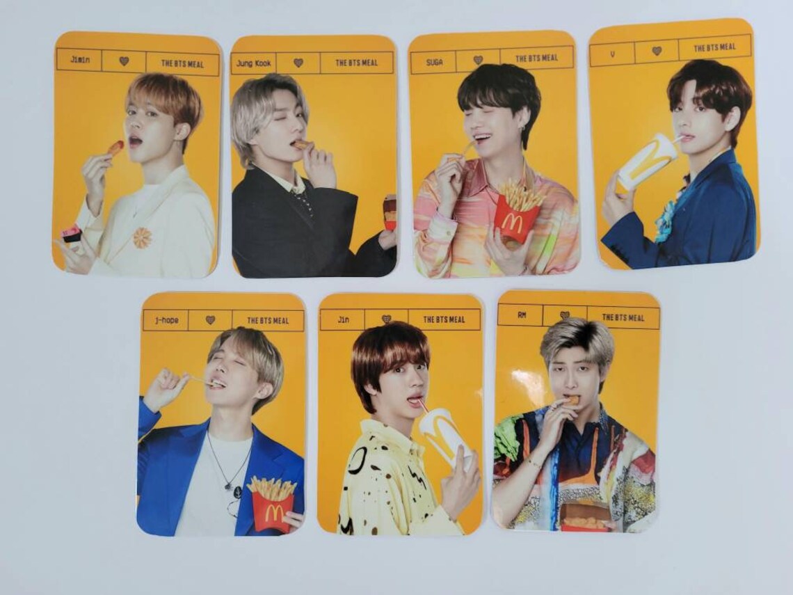 BTS Meal Btsxmcdonald's Photocards 2 Versions | Etsy