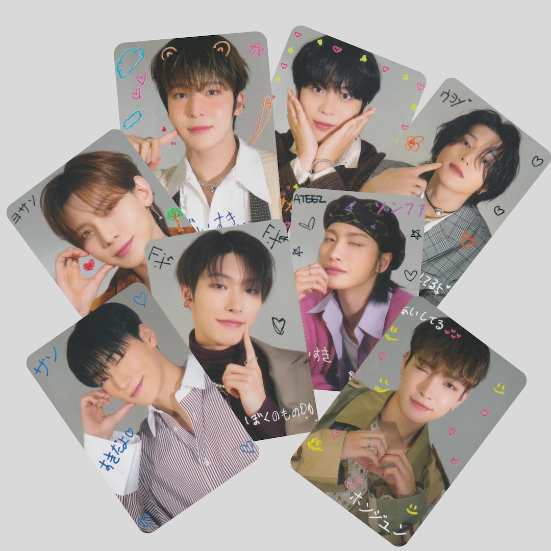 K-POP+アジア ATEEZ - ATEEZ SUBK DUAL PHOTOCARD DIY DECO SET ATEEZ Double-sided Lightstick Photocard Set - Set of All 8