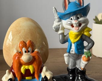 Vintage Yosemite Sam & Bugs Bunny Salz und Pfefferstreuer | Looney Tunes Warner Bros Sammlerstück