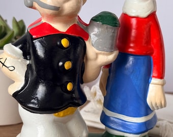 Vintage Popeye & Olive Oyl Salz und Pfefferstreuer | Cartoon Keramik Sammlerstück | Retro Küche Dekor