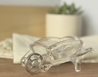 Vintage Glas Schubkarre Salzstreuer | Bauernhaus Küche Dekor, Pressglas Schale