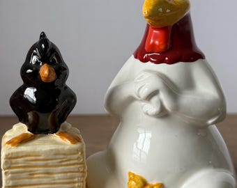 Vintage Foghorn Leghorn Salz und Pfeffer Streuer | Looney Tunes Huhn & Henne Keramik Set | Warner Bros Sammlerstück