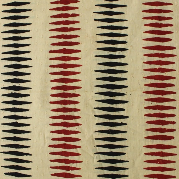 HANDMADE BLOCK PRINT fabric from india | beautiful beige -red -black printed fabric yard jaipur block print fabric manufacturer fabric dress