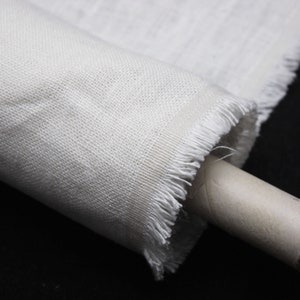 LINEN RUNNING FABRIC - Handloom Linen By The Yard, Thick Linen Fabric | Off-White 58"wide Heavy Weight