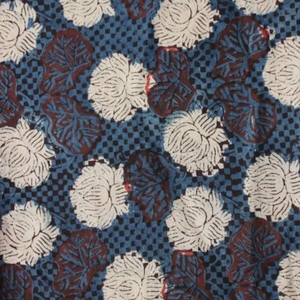 Handblockdruck natürlich gefärbter Stoff | Best Online Fabric Store Indien | Baumwollstoff Großhandel Online | Block Print Fabric Hersteller.