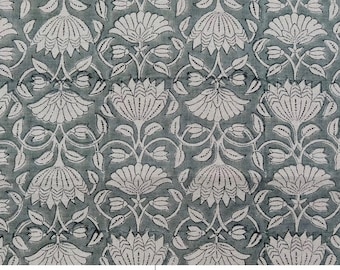Hand block Pure Linen - Heavy Weight 180GSM - Printed Fabric for Upholstery, Curtains, Cushion Covers - ULTA KAMAL