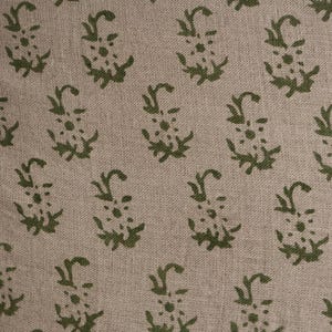 Dicker Leinenstoff 150 cm breit, Blumendruck, Kissenbezug, Meterware, Tischdecke, indischer Stoff, Wandbehang, Möbelstoff, PATJHAD GRÜN Bild 1
