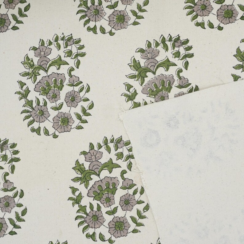 Hand block print Thick Cotton Fabric, organic cotton fabric, fabric for curtain, window treatment - ANARKALI image 4