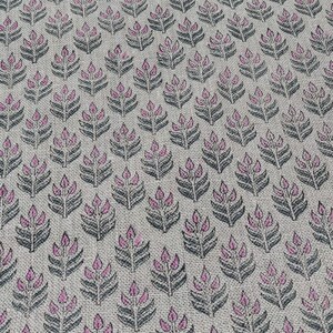 Linen Block Print Fabric 58 Inch Width Heavy Linen Natural Base Color Handmade Print To Make Curtains and Drapes Upholstery Pillow Covers Tablecloths and Runners Bedding Tote Bag by Fabritual