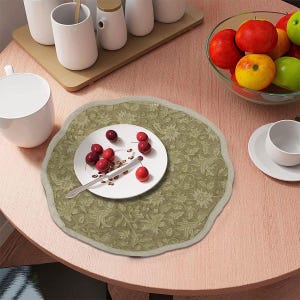 Dining Table Decor, Handblocked Placemats, Placemats and Table Runner Set, Block Print Placemats Round,  Fabric Placemats - Manikarnika