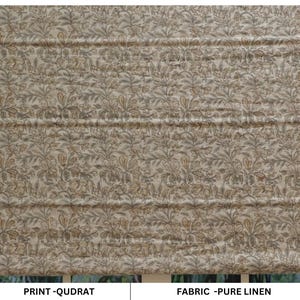 Roman shade - Pure linen hand block print curtains - Floral fabric - Window shades - Blackout roman fabric - QUDRAT