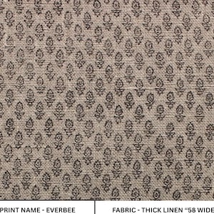 EVERBEE || traditional linen FABRIC - Blockprint Mini Floral Handstamped , Indian Linen Fabric , India Hand Block Print Fabric |