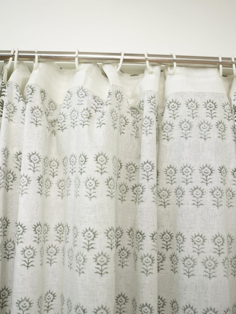 Pattern Block Curtain Block Printed Blackout Window Panels Blackout Panel With Ring Curtain ...