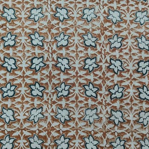 Thick linen 58" Wide, Floral block print, linen fabric, Cushion cover, Upholstery fabric, Hand block print, Wall hangings, CHUDAMANI