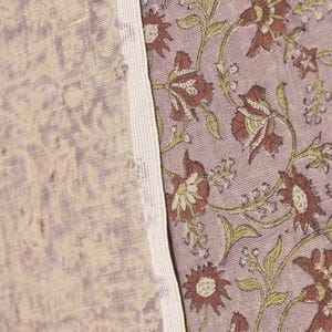 Linen Block Print Fabric 58 Inch Width Heavy Weight Linen Natural Base Color Curtains and Drapes Upholstery Handmade Art Pillow Covers Tablecloths and Runners Lampshades Napkins by Fabritual