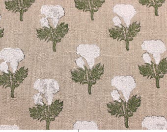 Thick Linen 58&quot; Wide,  Block Print Fabric, Indian Fabric, Linen Block Print, Linen Running Fabric - MANMOHAN