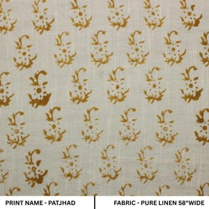 PATJHAD ||  Color Block Print Floral Pattern - Linen and Cotton Fabrics by the yard |Upholstery | Curtains-drapes | Throws -Pillows-Cushions