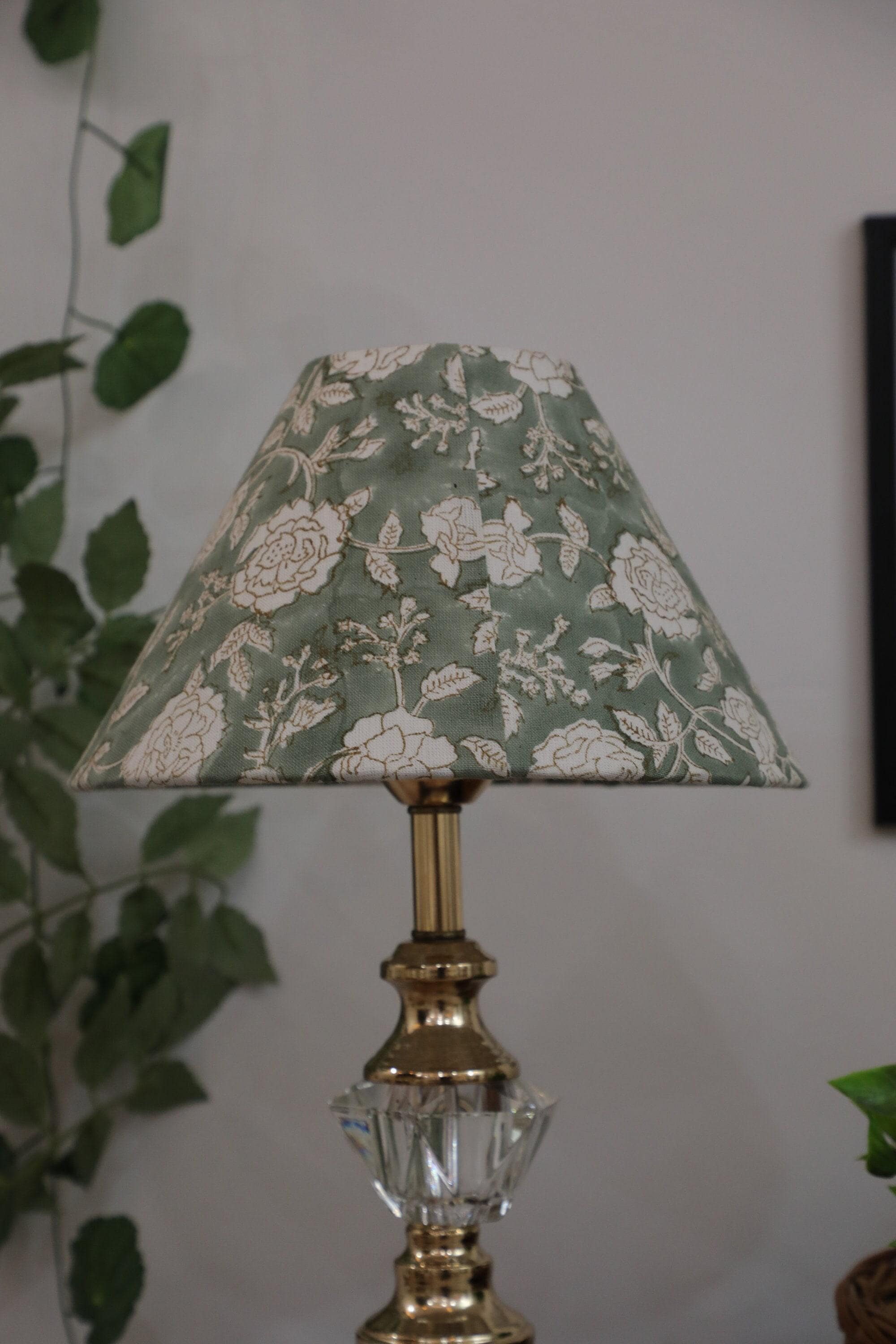 Floral Block print Self-Assembly Lampshades, Coolie bedroom shade, Pair of 2 Table Lamp, Linen shades, Table & Floor Lamps - Rameshwaram