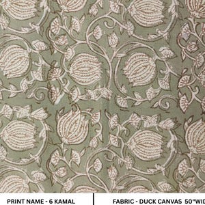 Ente Leinwand 130 cm breit, handgefertigter Hochdruck, indische Kissenhülle, Dekovorhang und Tischdecke, floraler Druck - 6 Kamal