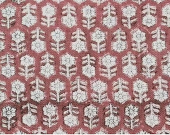 Block Print 150 cm breites rotes Leinen gemustert, indische Kissenhülle, Dekokissen - Tulsi Buti