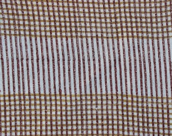 Thick Linen 58” Wide Hand Block Print Fabric by the Yard | Heavy Linen Upholstery Fabric for Curtains,  Home Decor-AMAYRA MUSTARD
