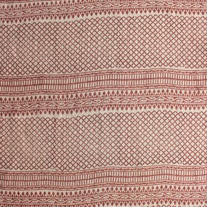 Linen Block Print Fabric 58 Inch Width Heavy Weight Linen Natural Base Color Curtains and Drapes Upholstery Handmade Art Pillow Covers Tablecloths and Runners Bedding Tote Bag Lampshades Napkins by Fabritual