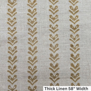 Thick linen 58" Wide, Indian fabric, pillow cover block print, fabric by yard, mustard, Windowpane, Hand block print - Tribal Arrow