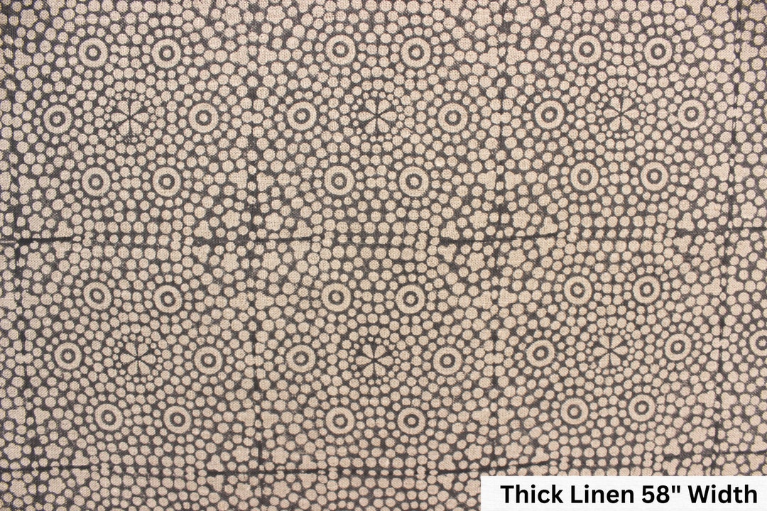 CHUNRI Linen Block Print Upholstery Fabric , Indian Linen Fabric Hand Block Cushion Pillow Cases