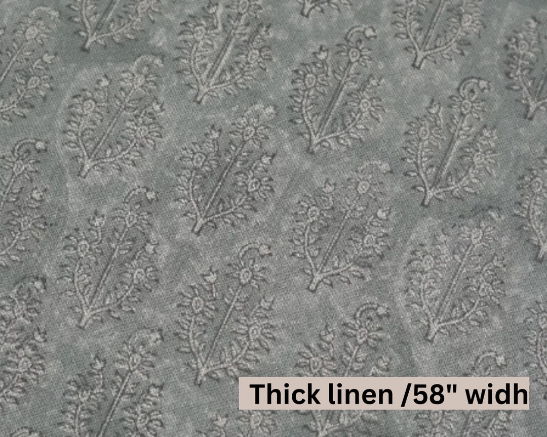 NEEL GAGAN Block Print Fabric Handloom Linen Fabric Etsy