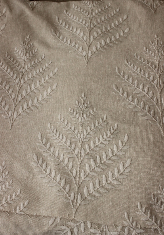 Leaf Pattern Embroidered Fabric Floral Linen Embroidered Fabric for Table Cloth Curtains Sofa Cover Table Runner Fabric by the Yard Etsy
