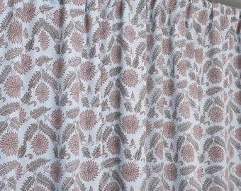 Cafe Linen Curtains – Vintage Floral Blackout Print, Ideal for Windows & Home Decor