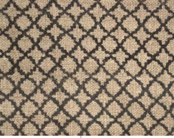 Thick Linen 58" Wide, Block Print, Net Printed, Indian Cushion Cover, Handmade, Pillow Cover, Genuine Fabric - MUGALJAAL