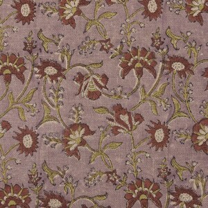 Linen Block Print Fabric 58 Inch Width Heavy Weight Linen Natural Base Color Curtains and Drapes Upholstery Handmade Art Pillow Covers Tablecloths and Runners Bedding Tote Bag Napkins by Fabritual