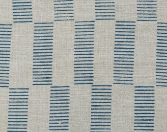 Block Print Floral Linen Fabric by Yard, Thick Fabric for Curtains, Pillows & Cushions - ZEBRA CROSSING