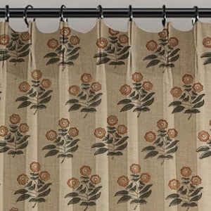 Cortina plisada opaca para ventana, hecha a mano, con estampado de bloques, hecha a medida - FAB - NEHA