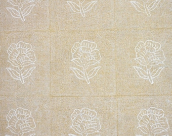Handcrafted Floral By The Yard For Home Decor Window Curtain Designer Floral Linen Fabric Indian Ethnic Pillow - FAB-Gulabphool