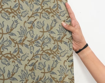 Blackout Linen Kitchen Curtains—Handmade Botanical Fabric for Windows & Valance