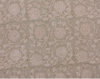 Hand block print pure linen floral handmade art, linen window curtains, pillow cover, cushions, table napkins - 6 KAMAL