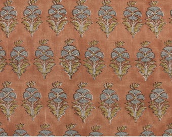 Block Print Thick Linen 58" Wide Upholstery Linen Cushions Fabric Indian Textiles Handmade Art Couch Cover - MOR- MUKUT