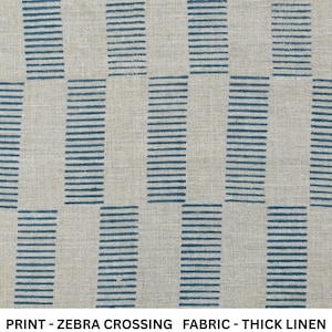 Block Print Floral Linen Fabric by Yard, Thick Fabric for Curtains, Pillows & Cushions - ZEBRA CROSSING