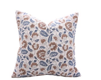 Hand Block Printed Indian Cushion Cover Boho Chic Cushion Cover Block Printed Home Decor Traditional Jaipur Design - FAB-MANDAKANI