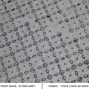 SITARA || Indischer Handblock bedruckter Stoff, Blumendruckstoff, schweres 100% Leinendruckgewebe, Bastelgewebe, Massenware