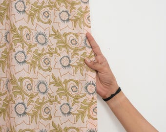 Rose Shower Linen Curtains – Vintage Home & Living Decor, Custom Hand Block Print Design