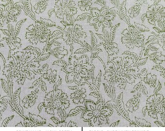 Pure Linen Fabric by the Yard | Indian Printed Linen Textile for Curtains, Upholstery & Home Decor Curtain Yardage Fabric- Jarul