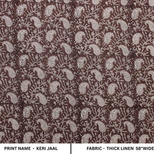 KERI JAAL ||  Block Print  handloom linen ,By Yard Linen Fabric, block print fabric, Fabric from India, Home-Decors, Upholstery-Furnishing