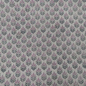 Linen Block Print Fabric 58 Inch Width Heavy Linen Natural Base Color Handmade Print To Make Curtains and Drapes Upholstery Pillow Covers Tablecloths and Runners Bedding Tote Bag by Fabritual