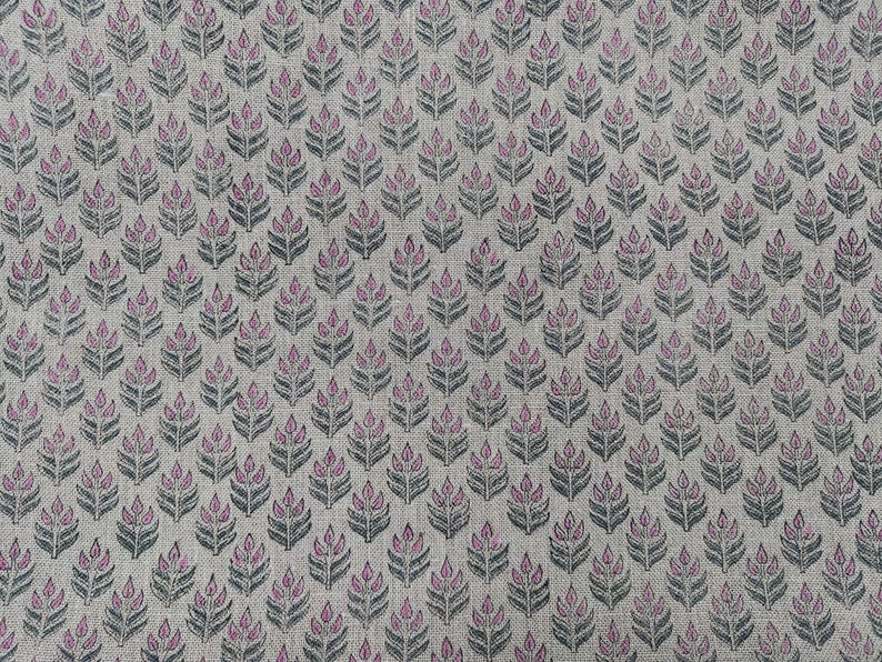 Linen Block Print Fabric 58 Inch Width Heavy Linen Natural Base Color Handmade Print To Make Curtains and Drapes Upholstery Pillow Covers Tablecloths and Runners Bedding Tote Bag by Fabritual