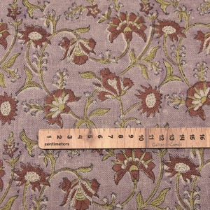 Linen Block Print Fabric 58 Inch Width Heavy Weight Linen Natural Base Color Curtains and Drapes Upholstery Handmade Art Tablecloths and Runners Bedding Tote Bag Lampshades Napkins by Fabritual