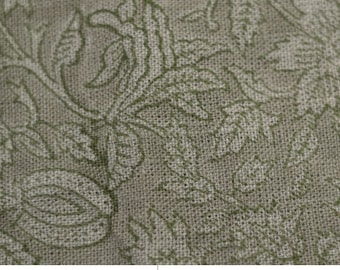 Block Print, Thick Linen 58" Wide, Indian Cushion Cover, Floral, Handmade, Genuine Fabric, Pillow Cover - MANIKARNIKA